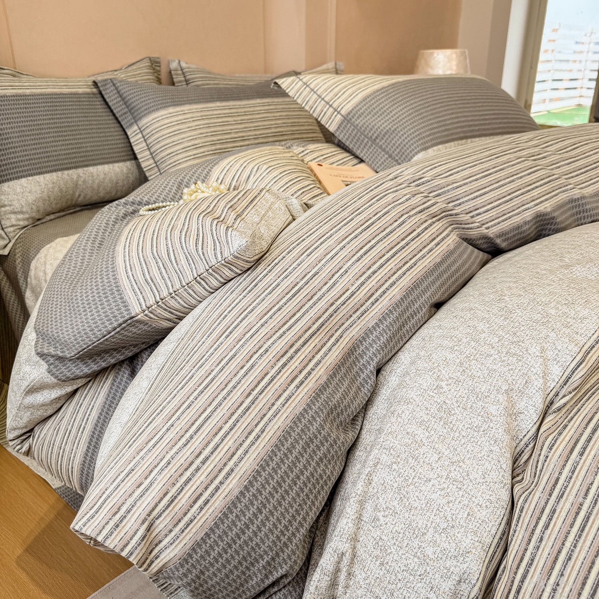 91家纺网 家纺一手货源 找家纺 壹贝家纺 2026新款全棉磨毛四件套系列 亚马逊-灰