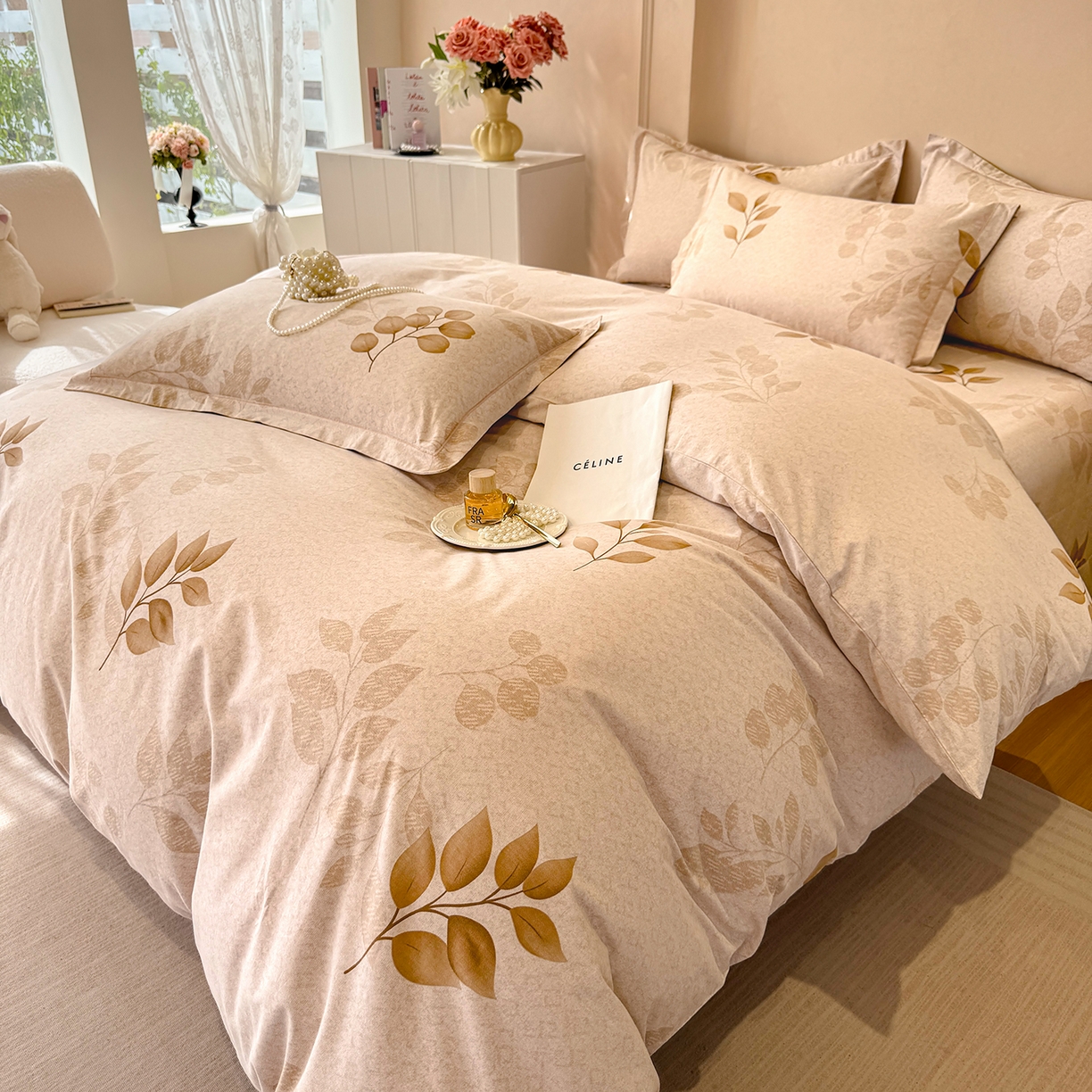 91家纺网 家纺一手货源 找家纺 壹贝家纺 2026新款全棉磨毛四件套系列 叶问