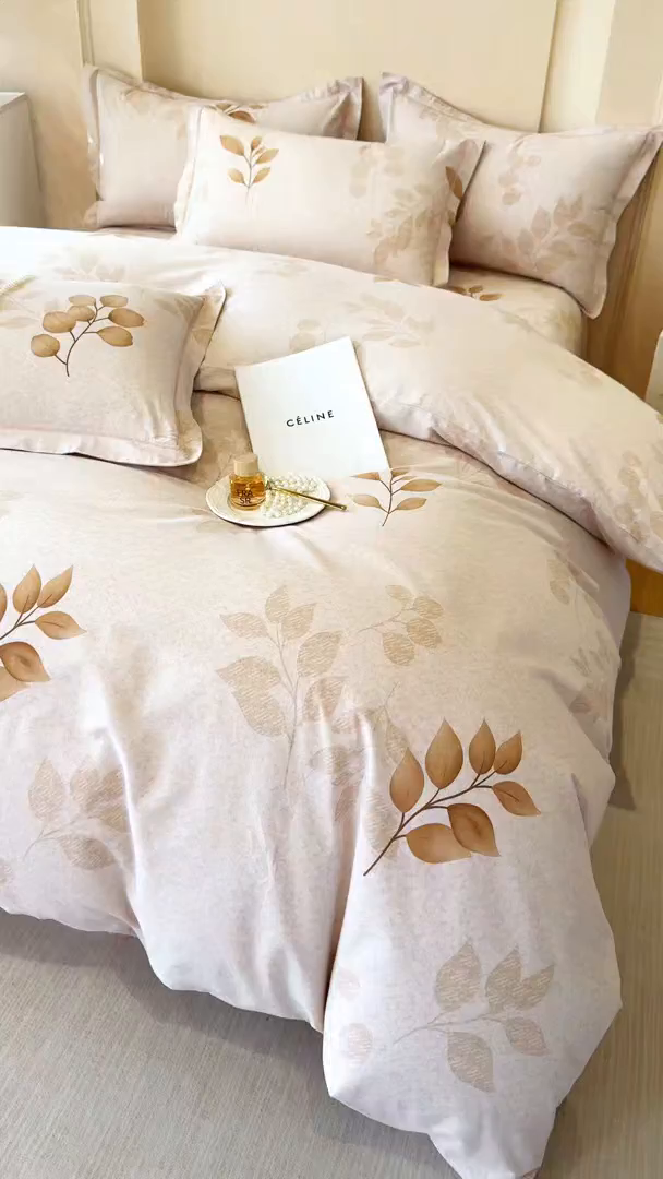 91家纺网 家纺一手货源 找家纺 壹贝家纺 2026新款全棉磨毛四件套系列 叶问