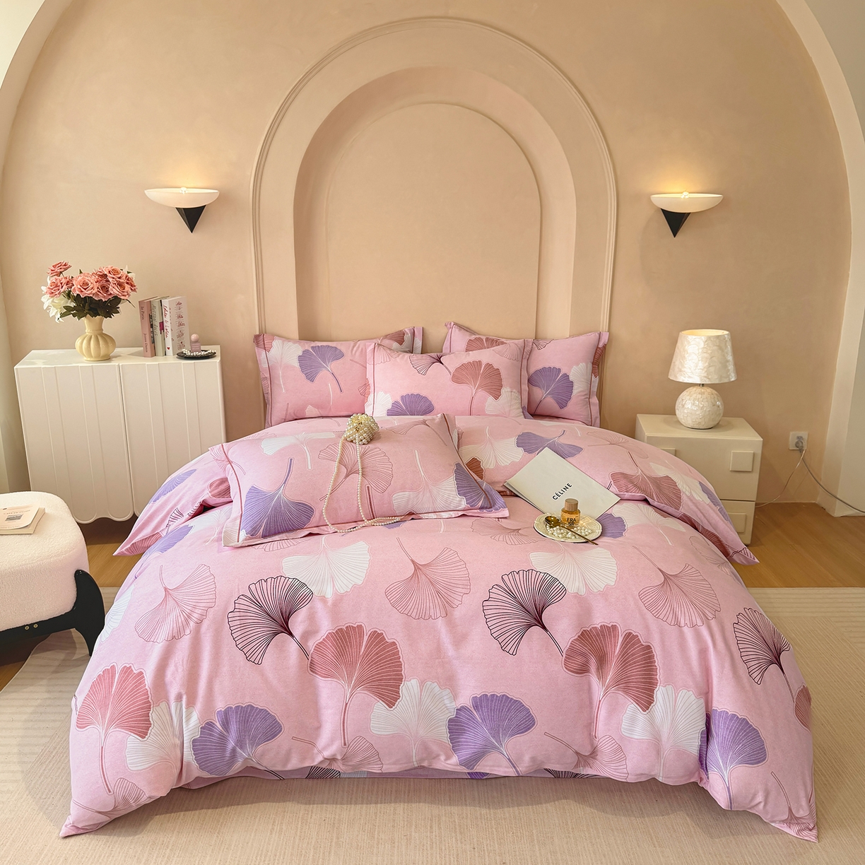 壹贝家纺 2026新款全棉磨毛四件套系列 一叶知秋