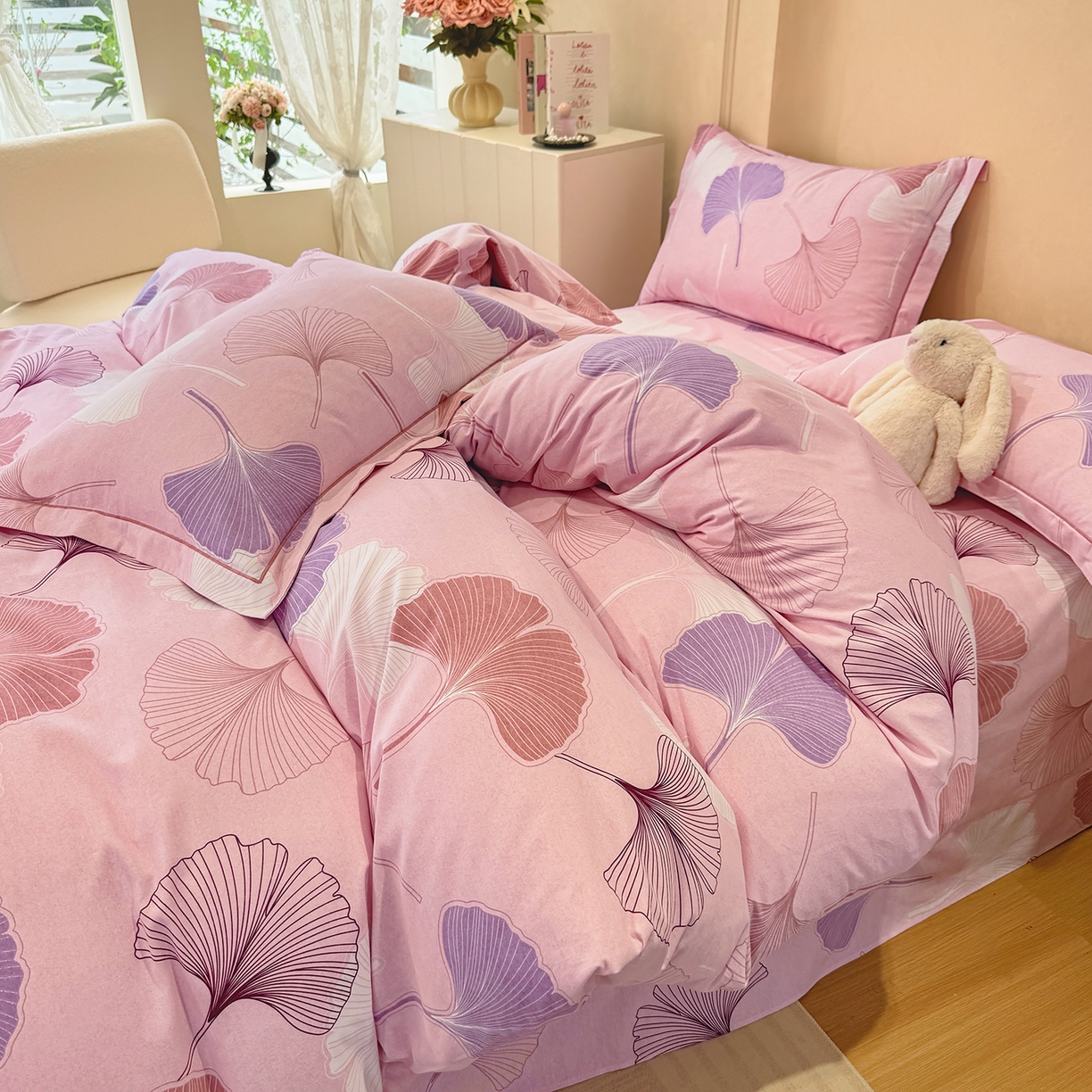 91家纺网 家纺一手货源 找家纺 壹贝家纺 2026新款全棉磨毛四件套系列 一叶知秋