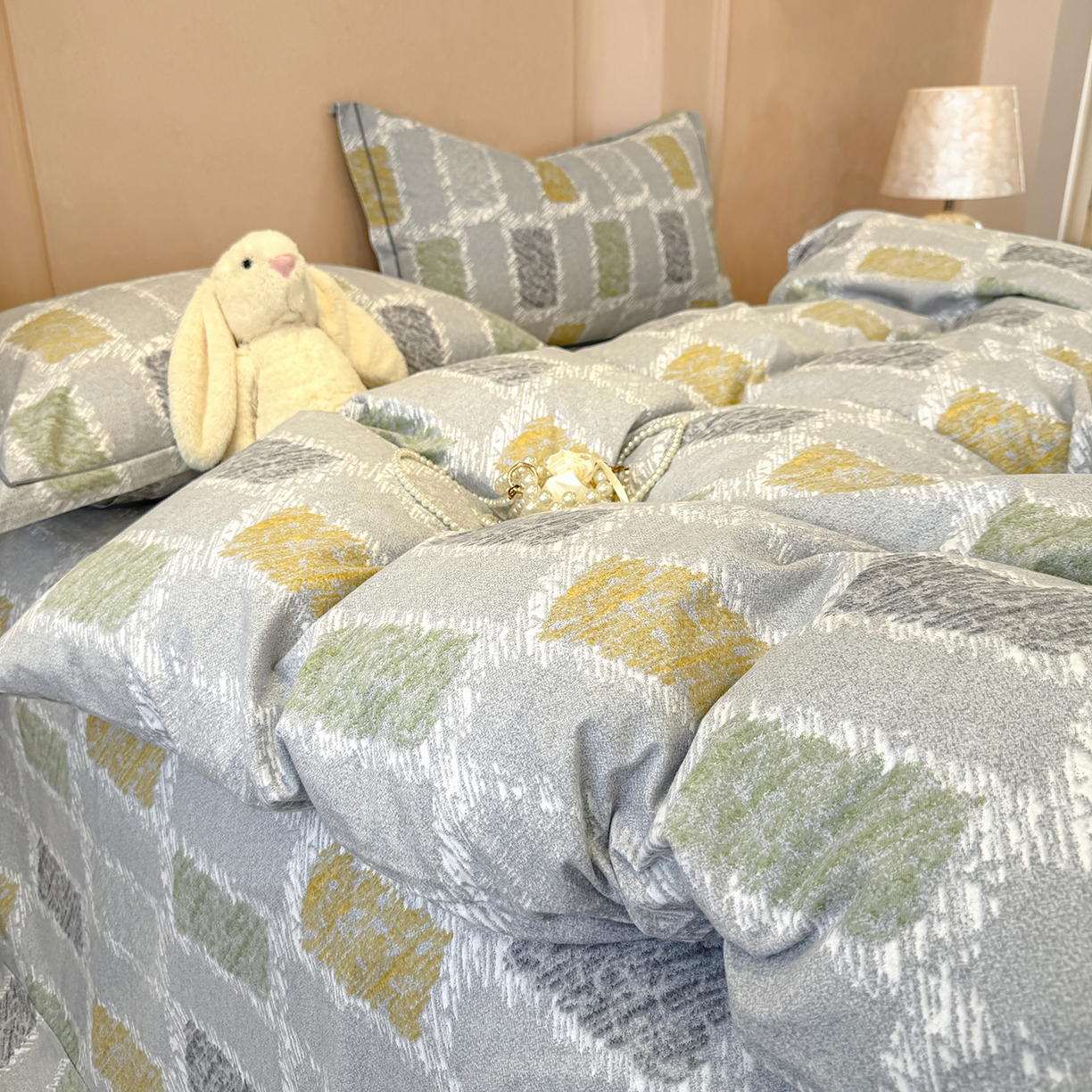 91家纺网 家纺一手货源 找家纺 壹贝家纺 2026新款全棉磨毛四件套系列 月光宝盒