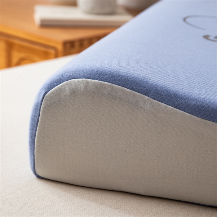 91家纺网 家纺一手货源 找家纺 一粒麦子乳胶馆 2026年新款枕头枕芯生物基面包枕高低枕生物机新款枕头枕芯 高低枕-蓝白