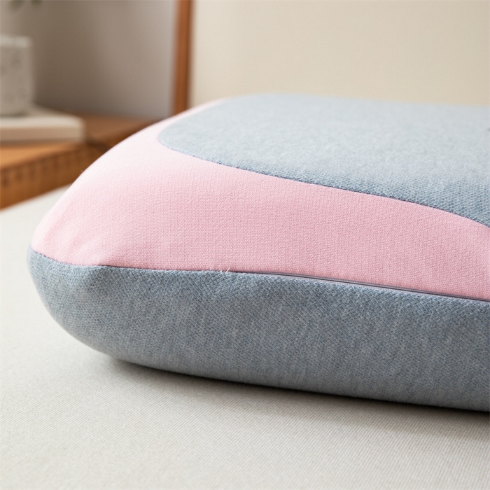 91家纺网 家纺一手货源 找家纺 一粒麦子乳胶馆 2026年新款枕头枕芯生物基面包枕高低枕生物机新款枕头枕芯 面包枕-蓝粉