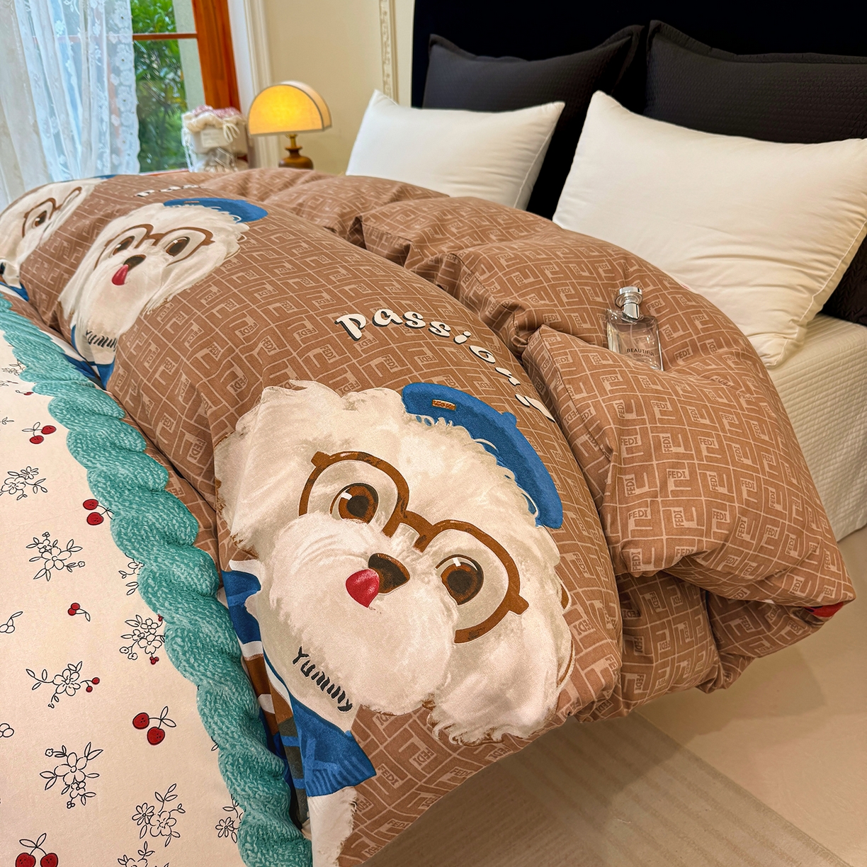 91家纺网 家纺一手货源 找家纺 壹贝家纺 2026新款全棉磨毛单品被套系列 凯宝-咖