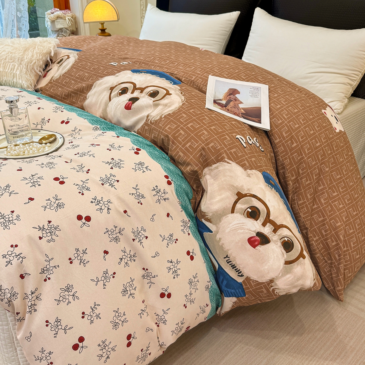 91家纺网 家纺一手货源 找家纺 壹贝家纺 2026新款全棉磨毛单品被套系列 凯宝-咖