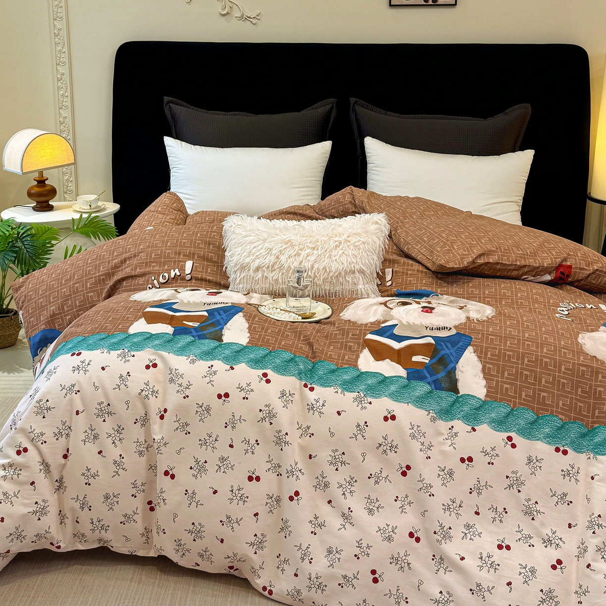 91家纺网 家纺一手货源 找家纺 壹贝家纺 2026新款全棉磨毛单品被套系列 凯宝-咖