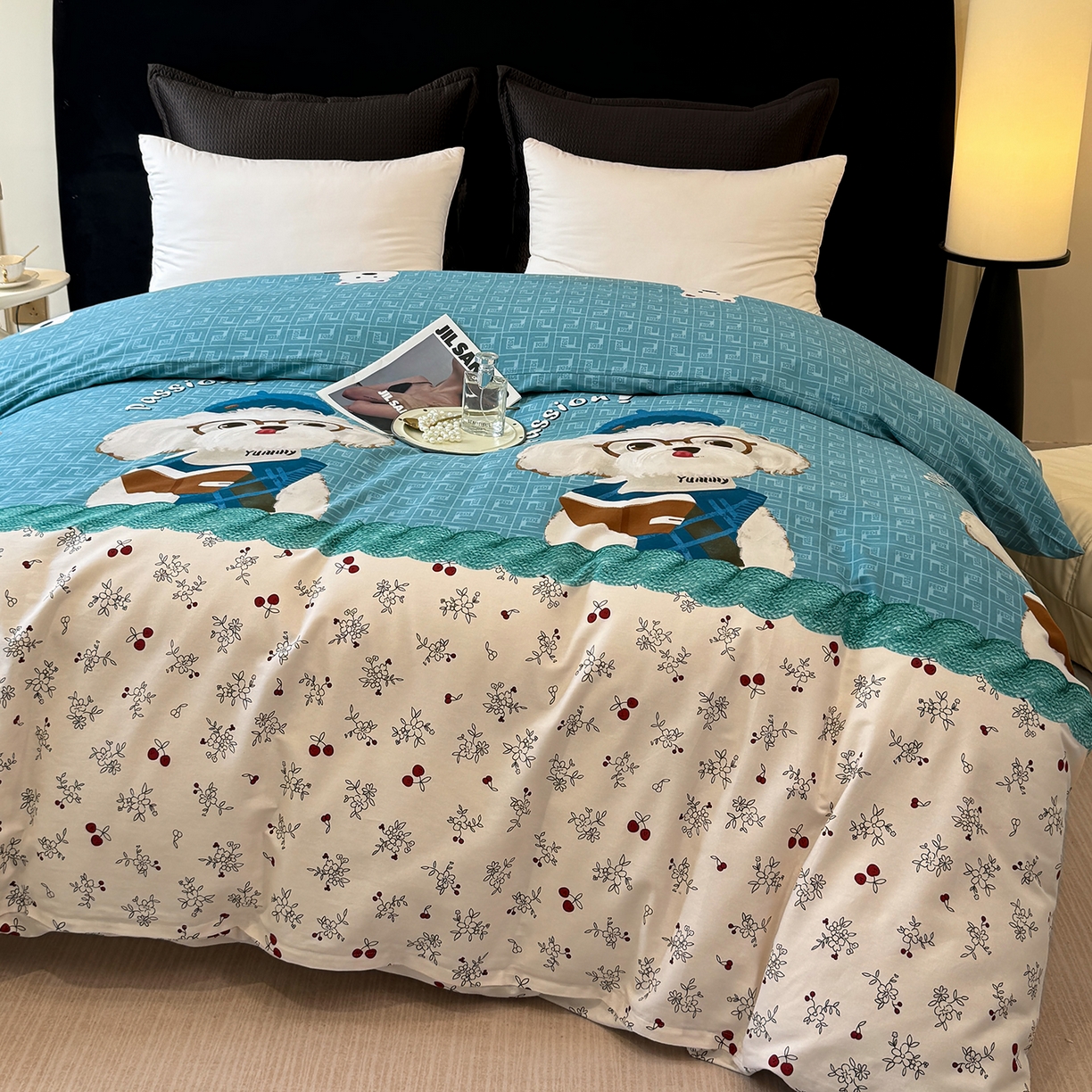 91家纺网 家纺一手货源 找家纺 壹贝家纺 2026新款全棉磨毛单品被套系列 凯宝-蓝