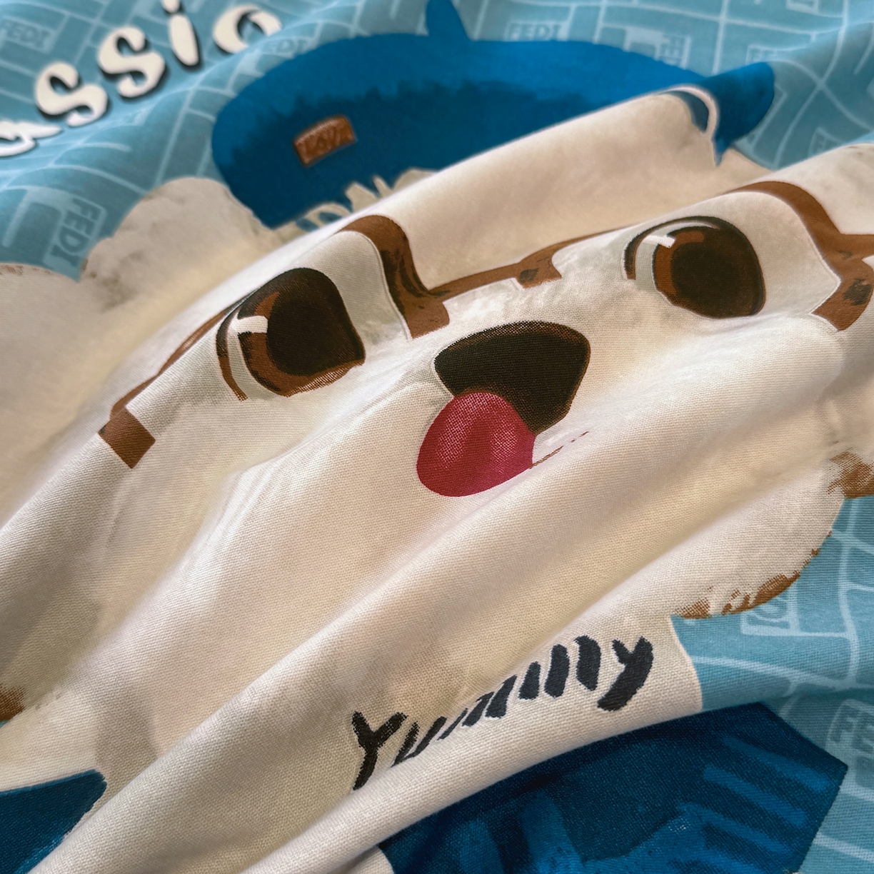 91家纺网 家纺一手货源 找家纺 壹贝家纺 2026新款全棉磨毛单品被套系列 凯宝-蓝