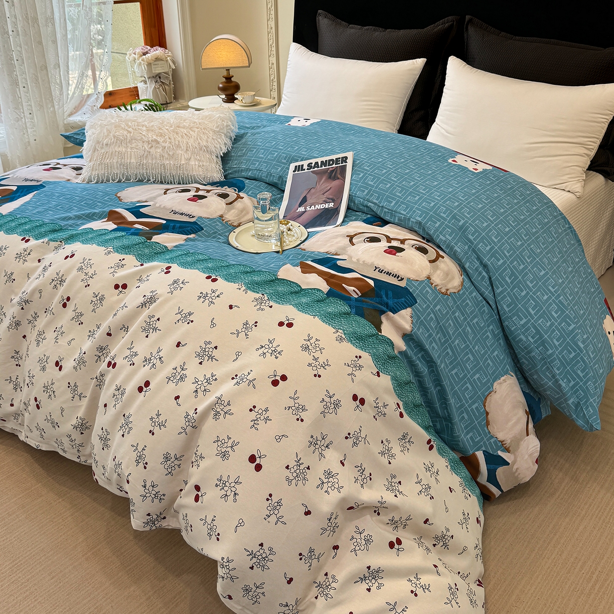 91家纺网 家纺一手货源 找家纺 壹贝家纺 2026新款全棉磨毛单品被套系列 凯宝-蓝