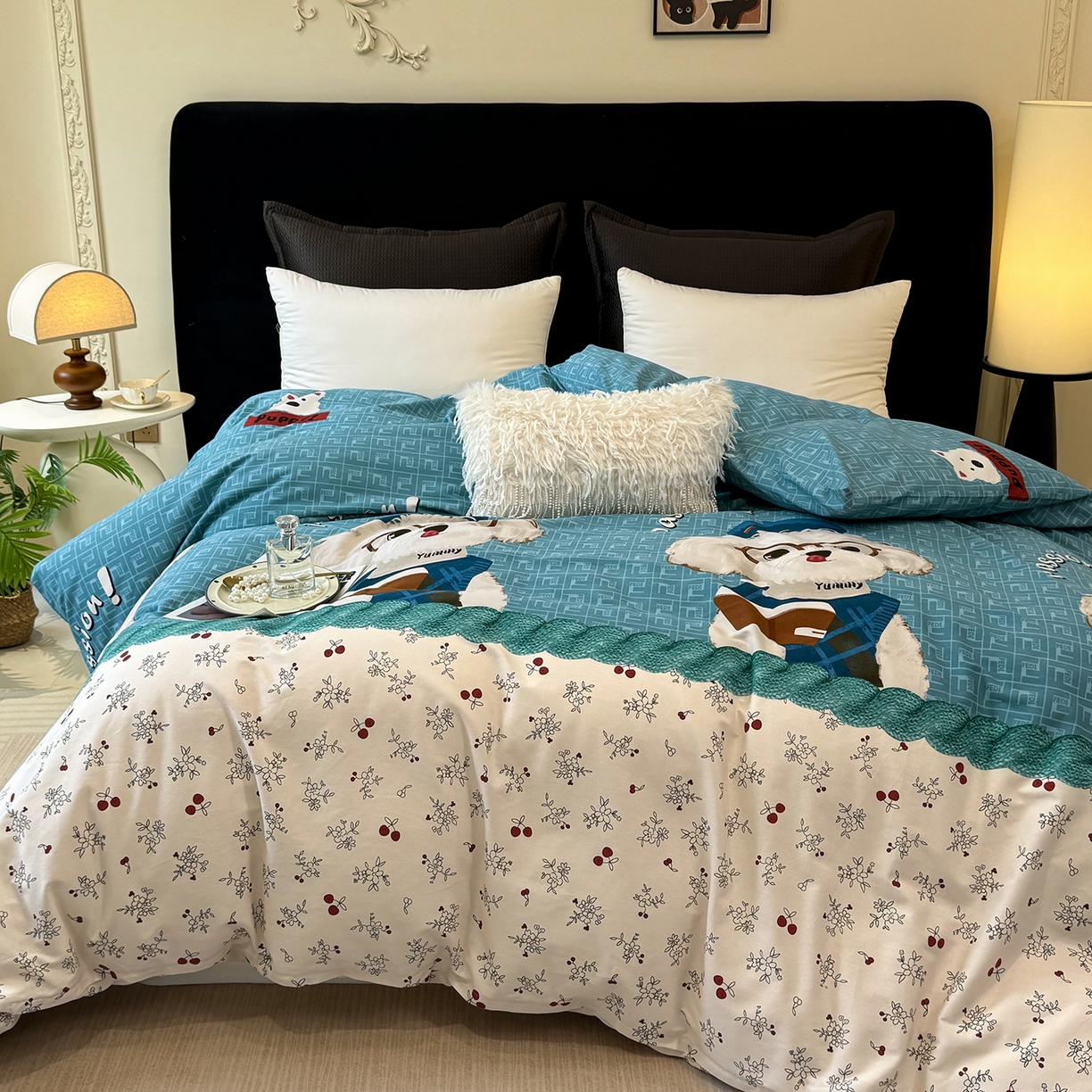 91家纺网 家纺一手货源 找家纺 壹贝家纺 2026新款全棉磨毛单品被套系列 凯宝-蓝