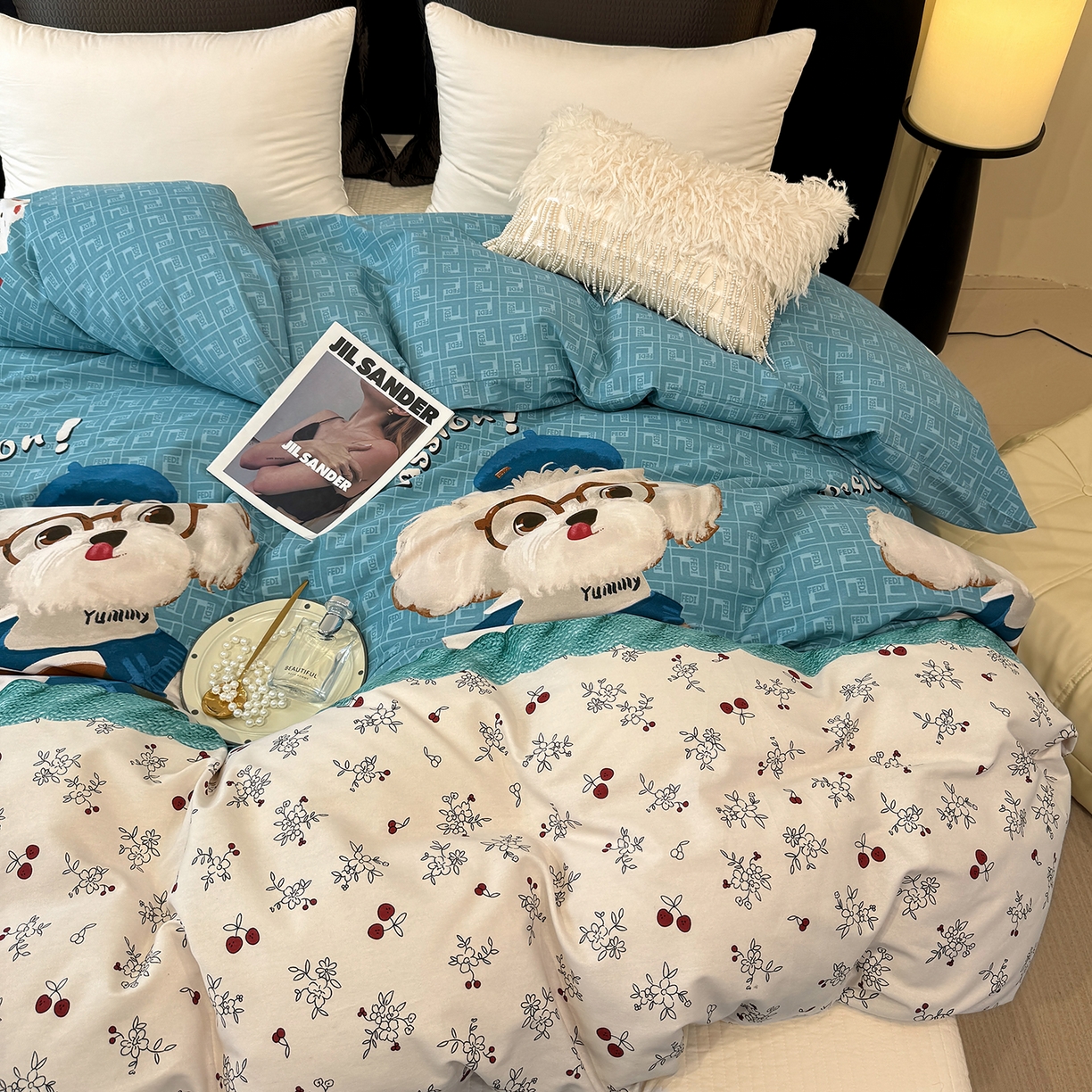 91家纺网 家纺一手货源 找家纺 壹贝家纺 2026新款全棉磨毛单品被套系列 凯宝-蓝