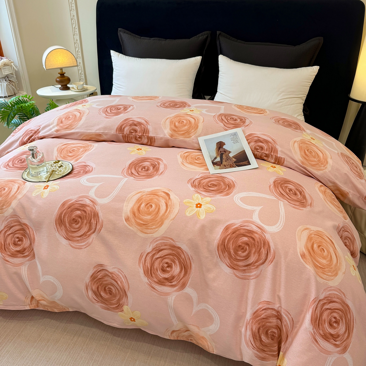 91家纺网 家纺一手货源 找家纺 壹贝家纺 2026新款全棉磨毛单品被套系列 浪漫的事