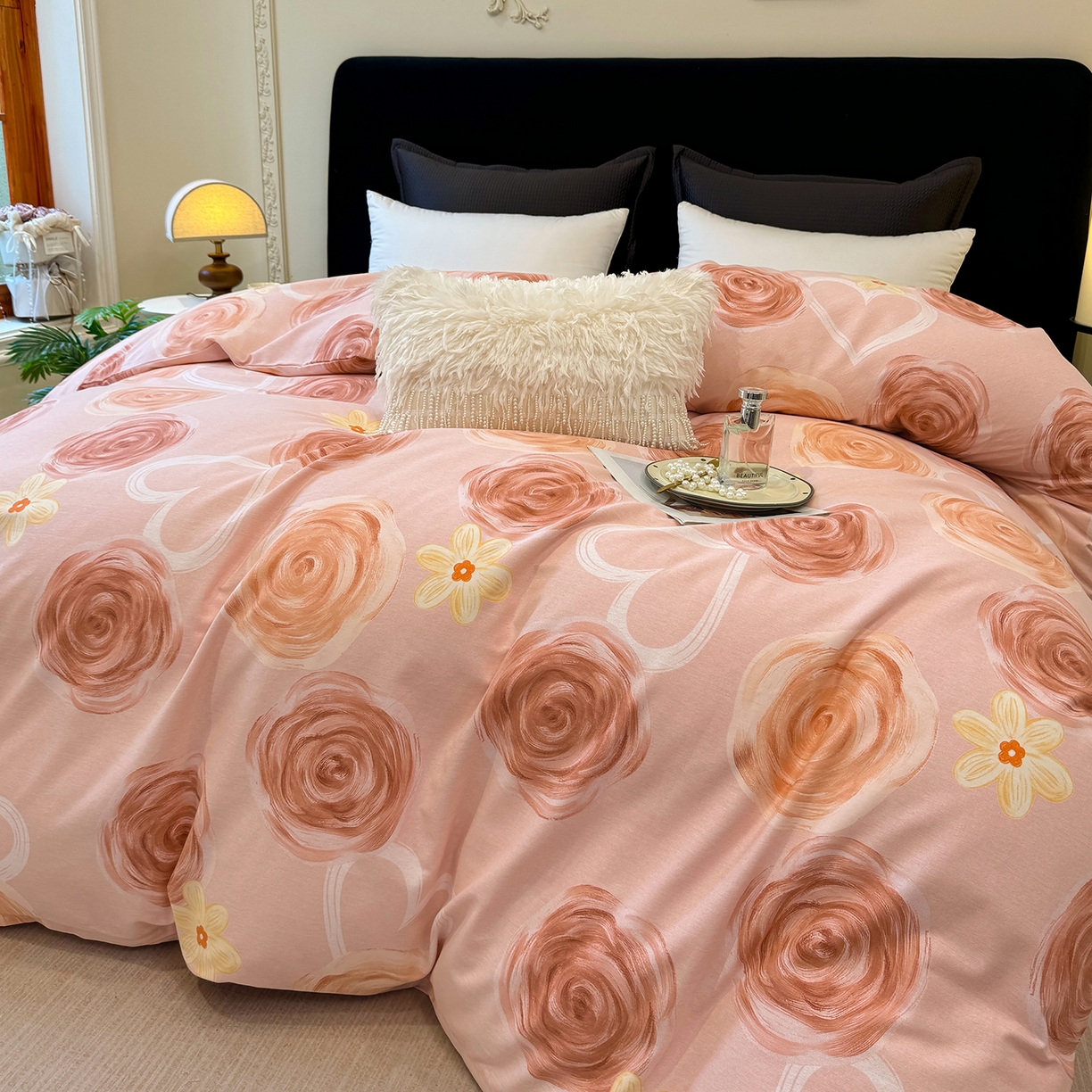 91家纺网 家纺一手货源 找家纺 壹贝家纺 2026新款全棉磨毛单品被套系列 浪漫的事