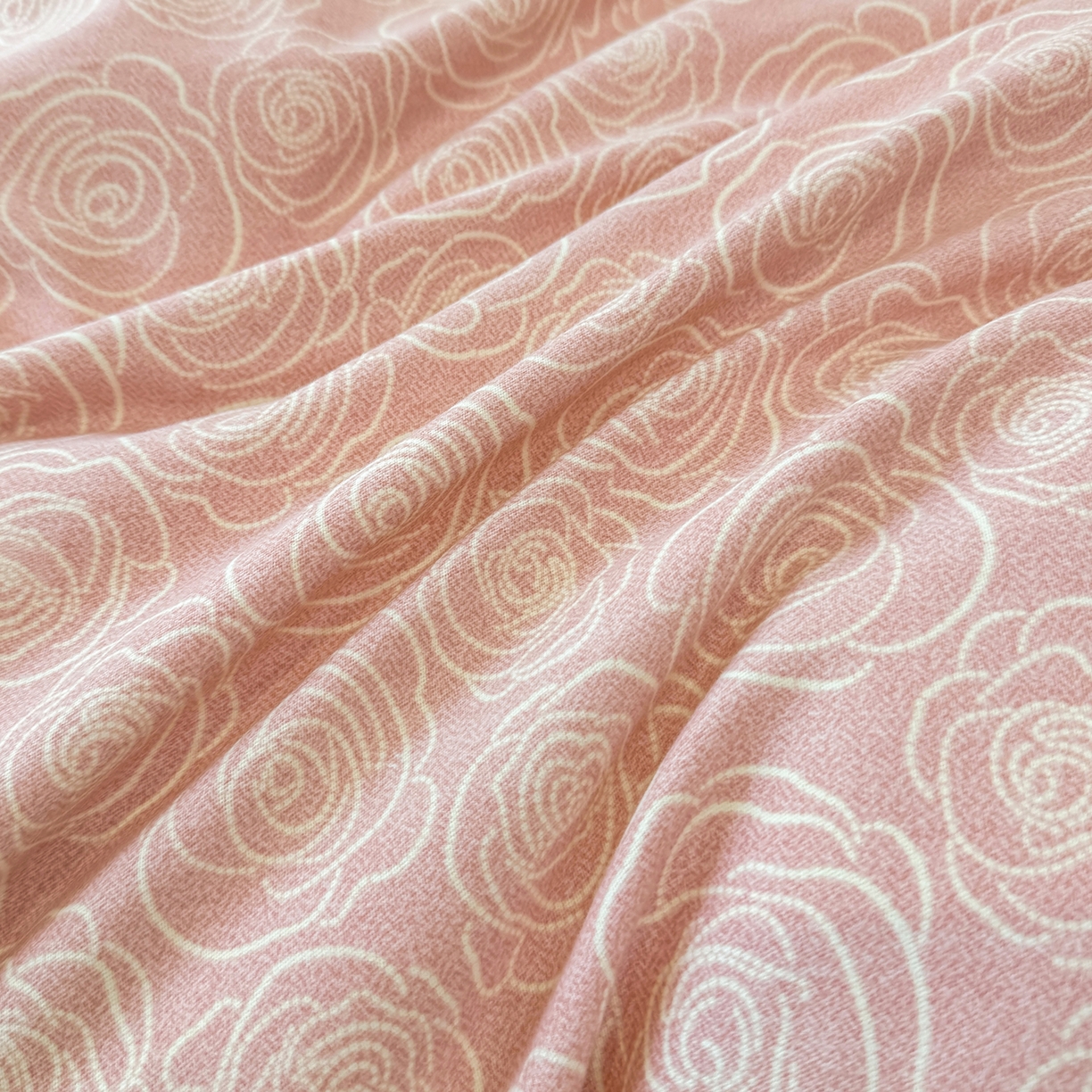 91家纺网 家纺一手货源 找家纺 壹贝家纺 2026新款全棉磨毛单品被套系列 玫瑰情缘-粉