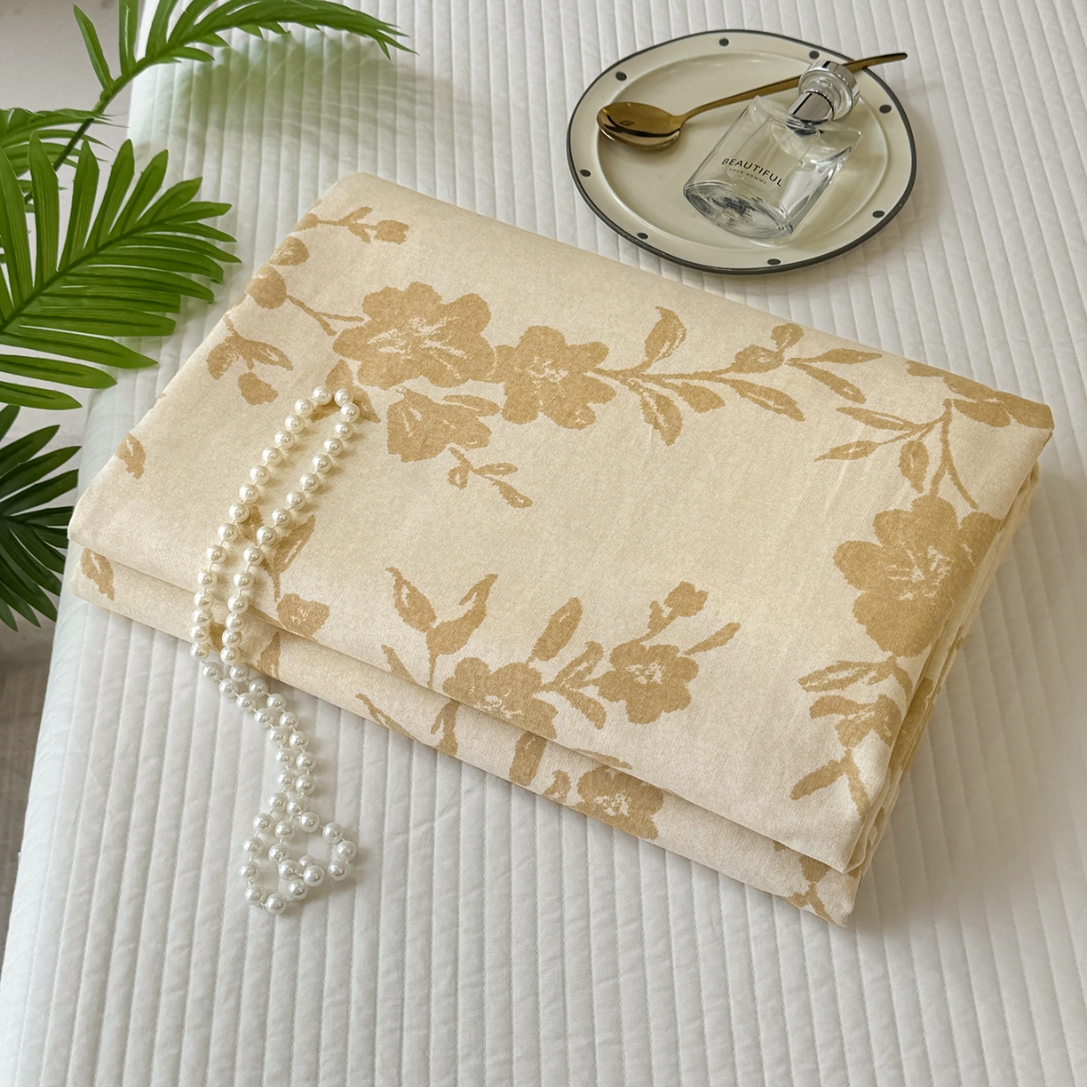 91家纺网 家纺一手货源 找家纺 壹贝家纺 2026新款全棉磨毛单品被套系列 梅花印-黄