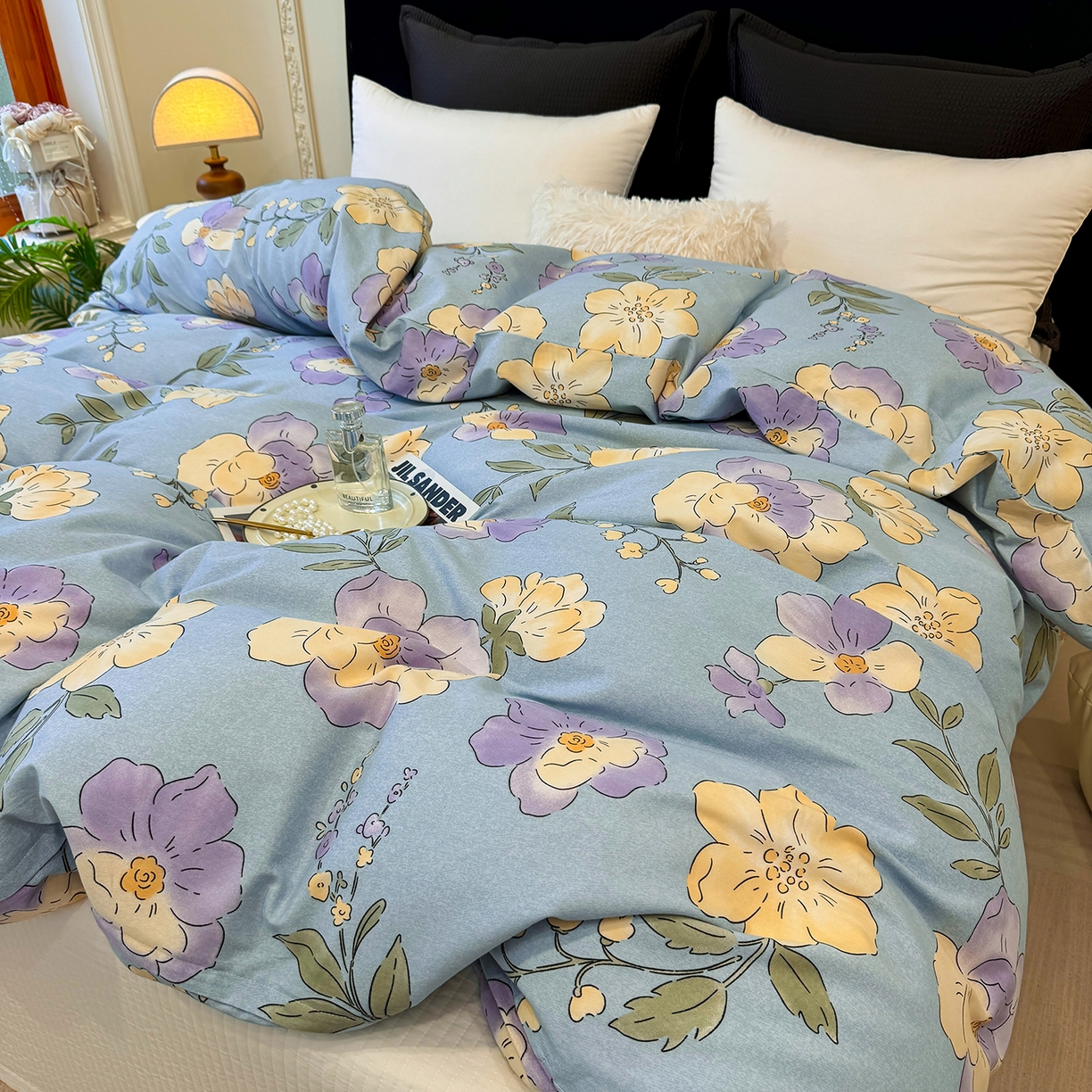 91家纺网 家纺一手货源 找家纺 壹贝家纺 2026新款全棉磨毛单品被套系列 莫奈花园