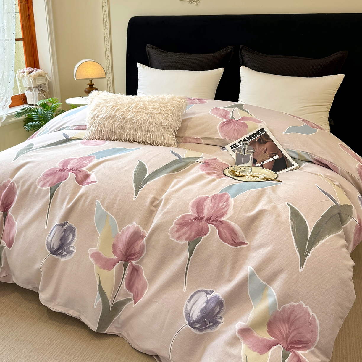 91家纺网 家纺一手货源 找家纺 壹贝家纺 2026新款全棉磨毛单品被套系列 奈美