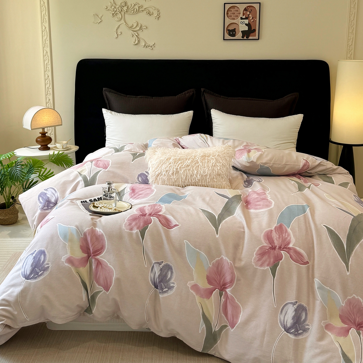 91家纺网 家纺一手货源 找家纺 壹贝家纺 2026新款全棉磨毛单品被套系列 奈美