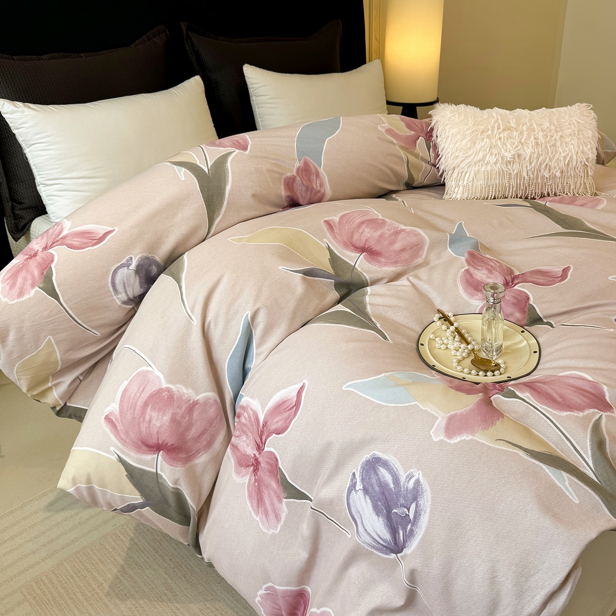 91家纺网 家纺一手货源 找家纺 壹贝家纺 2026新款全棉磨毛单品被套系列 奈美