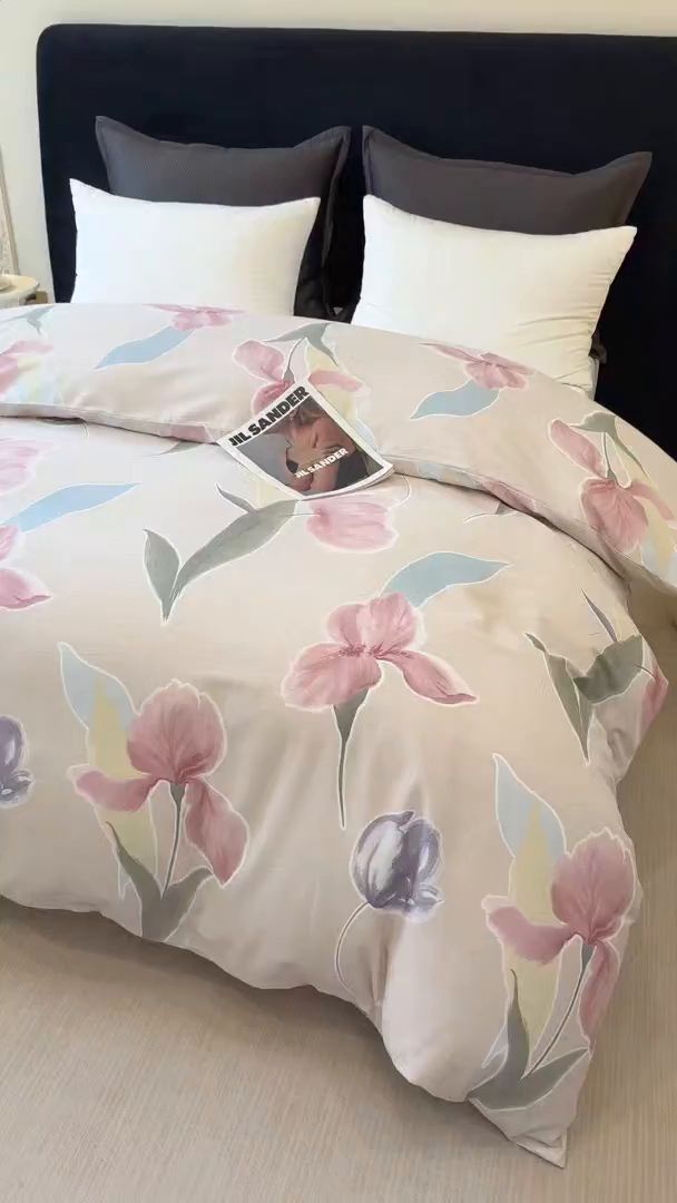 91家纺网 家纺一手货源 找家纺 壹贝家纺 2026新款全棉磨毛单品被套系列 奈美