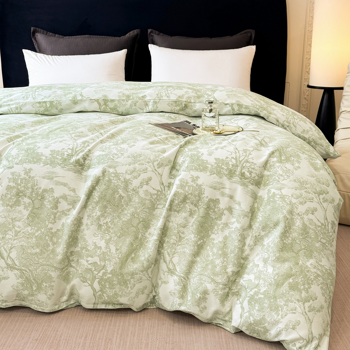 91家纺网 家纺一手货源 找家纺 壹贝家纺 2026新款全棉磨毛单品被套系列 年轮