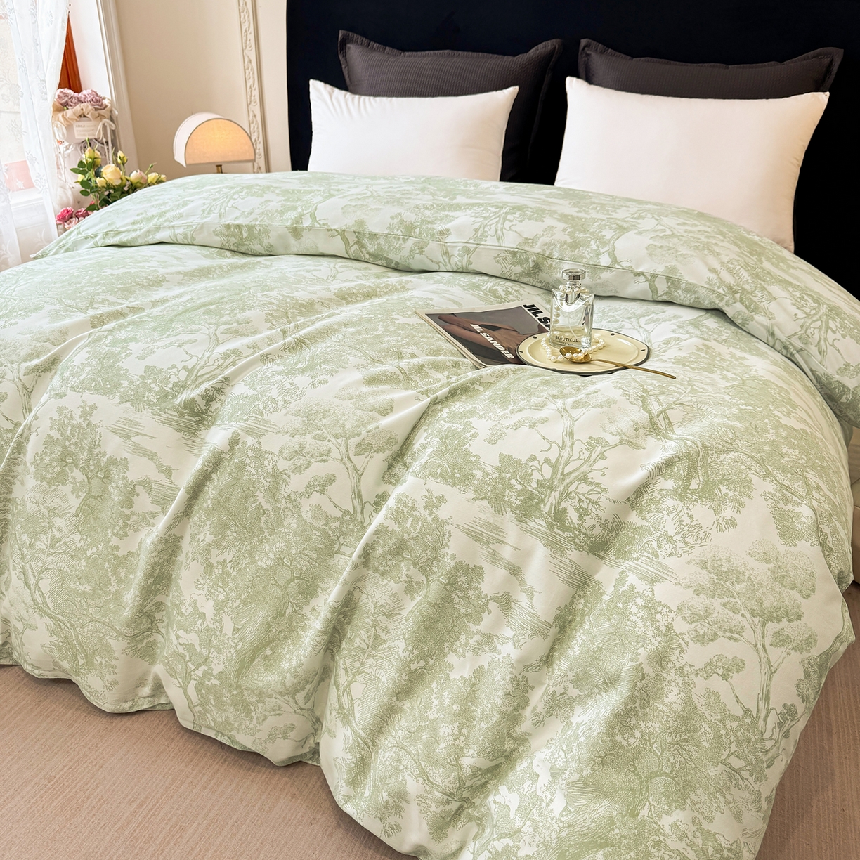 91家纺网 家纺一手货源 找家纺 壹贝家纺 2026新款全棉磨毛单品被套系列 年轮