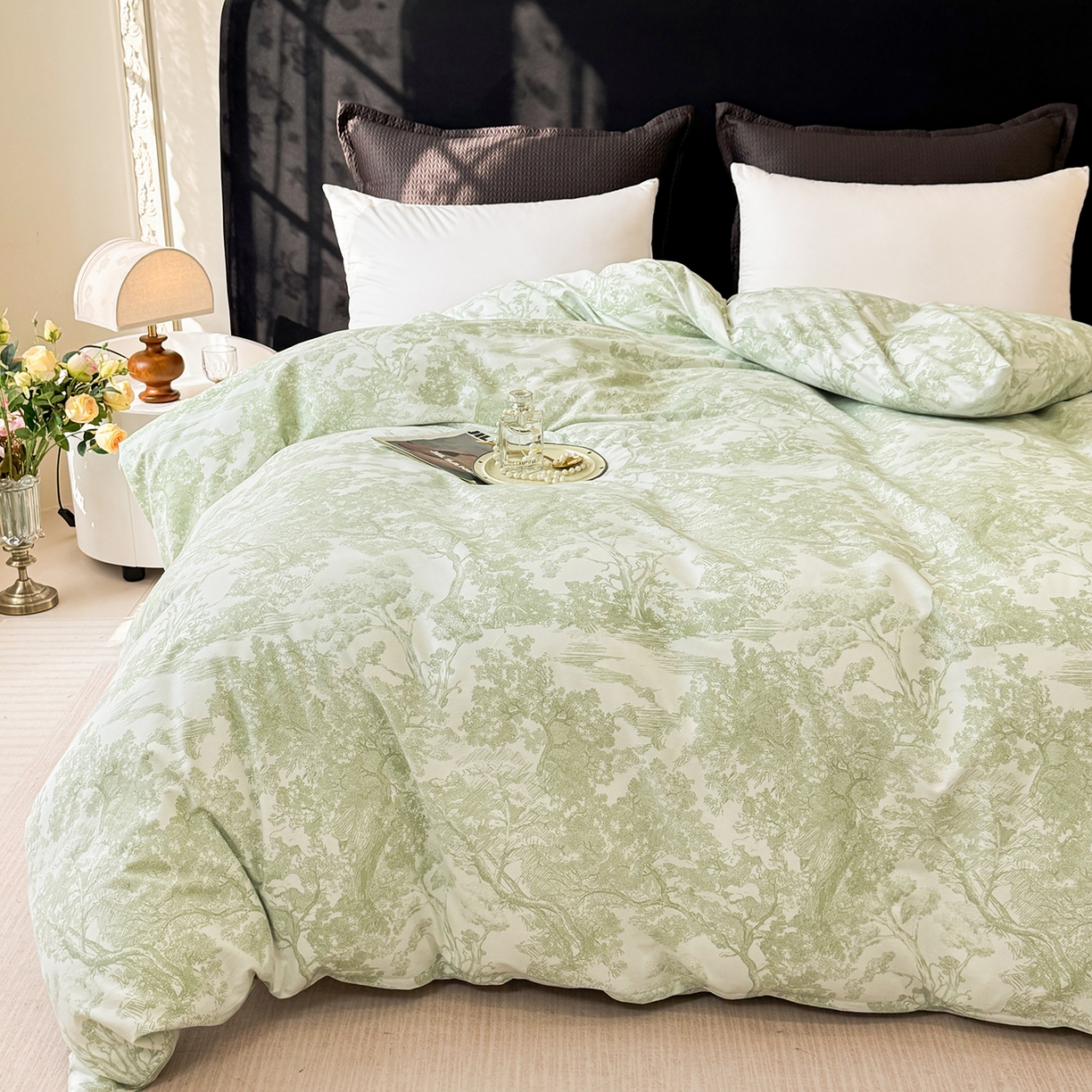 91家纺网 家纺一手货源 找家纺 壹贝家纺 2026新款全棉磨毛单品被套系列 年轮