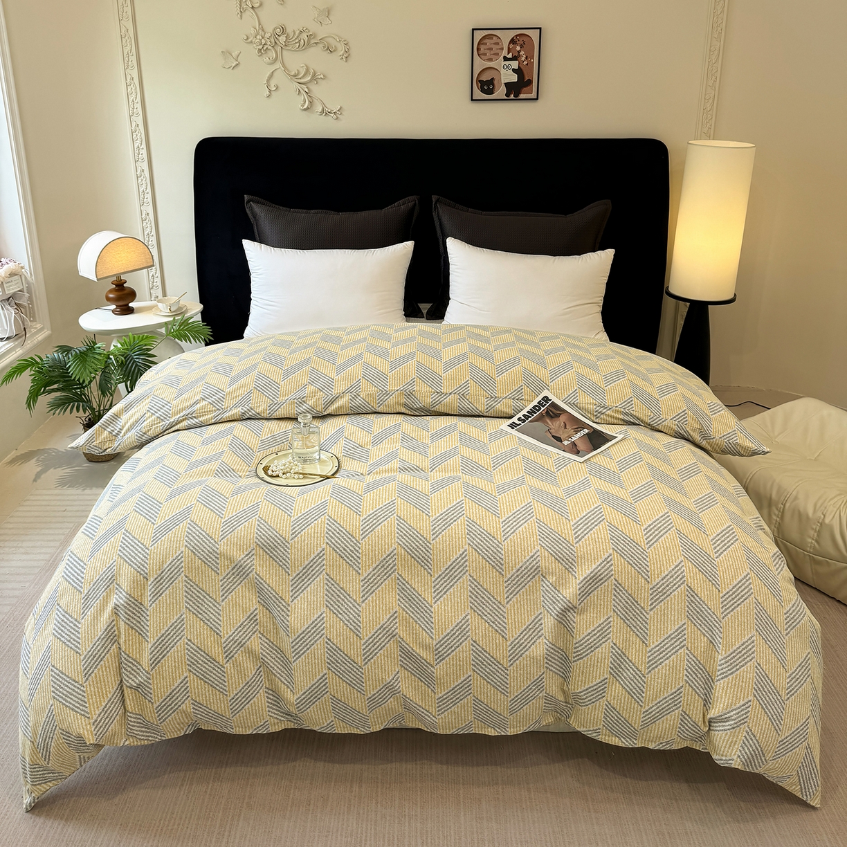 壹贝家纺 2026新款全棉磨毛单品被套系列 施华洛-灰