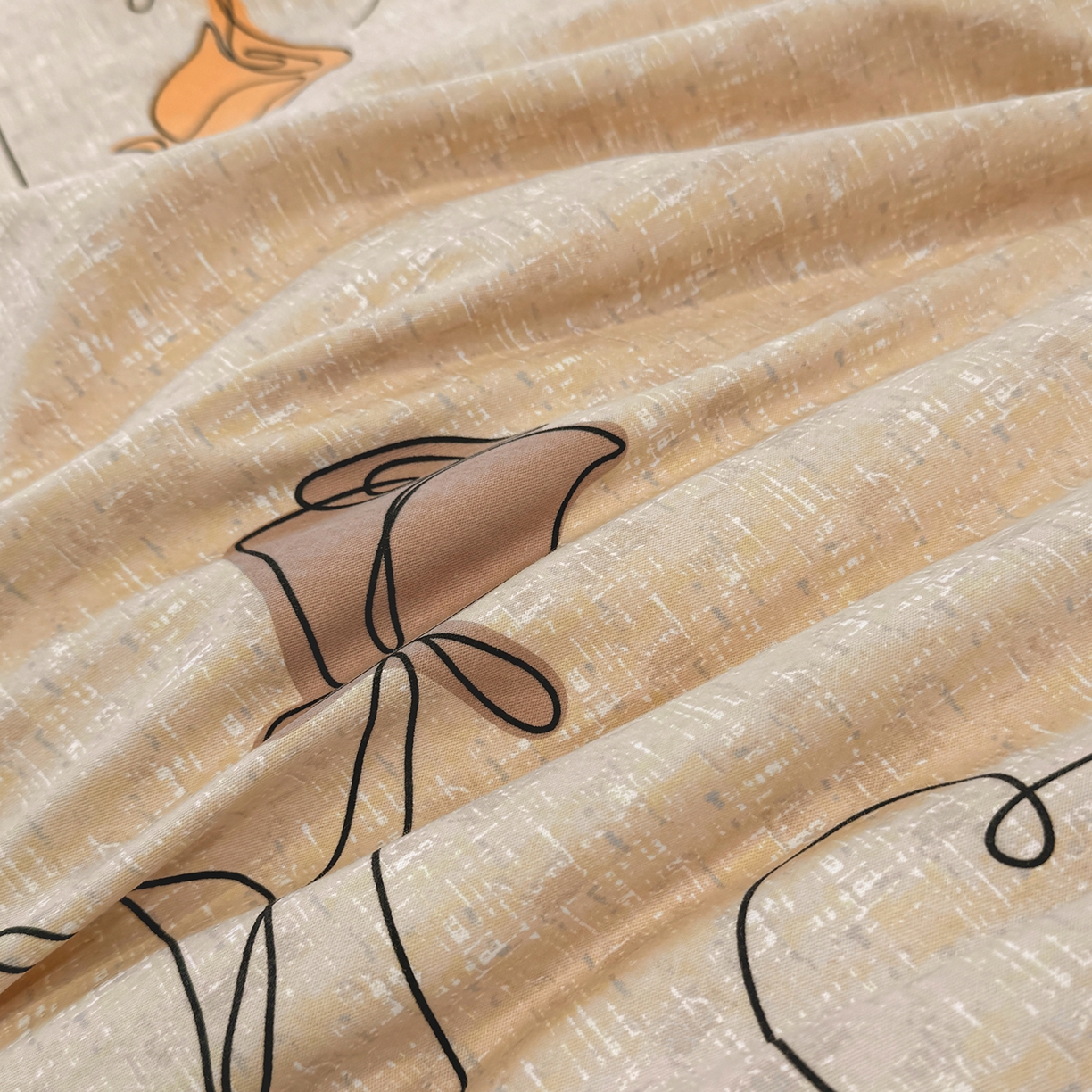 91家纺网 家纺一手货源 找家纺 壹贝家纺 2026新款全棉磨毛单品被套系列 小香玉-咖