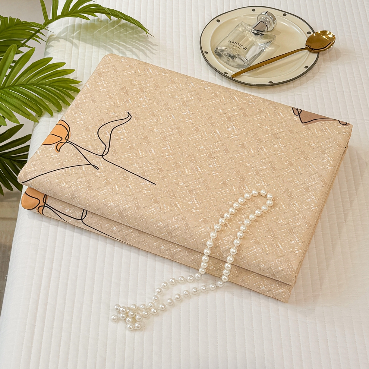 91家纺网 家纺一手货源 找家纺 壹贝家纺 2026新款全棉磨毛单品被套系列 小香玉-咖