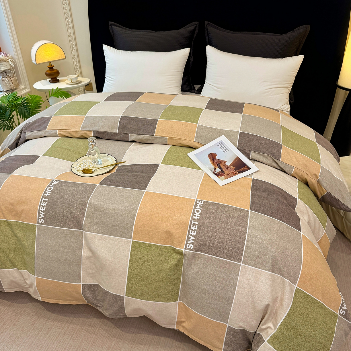 91家纺网 家纺一手货源 找家纺 壹贝家纺 2026新款全棉磨毛单品被套系列 星辰