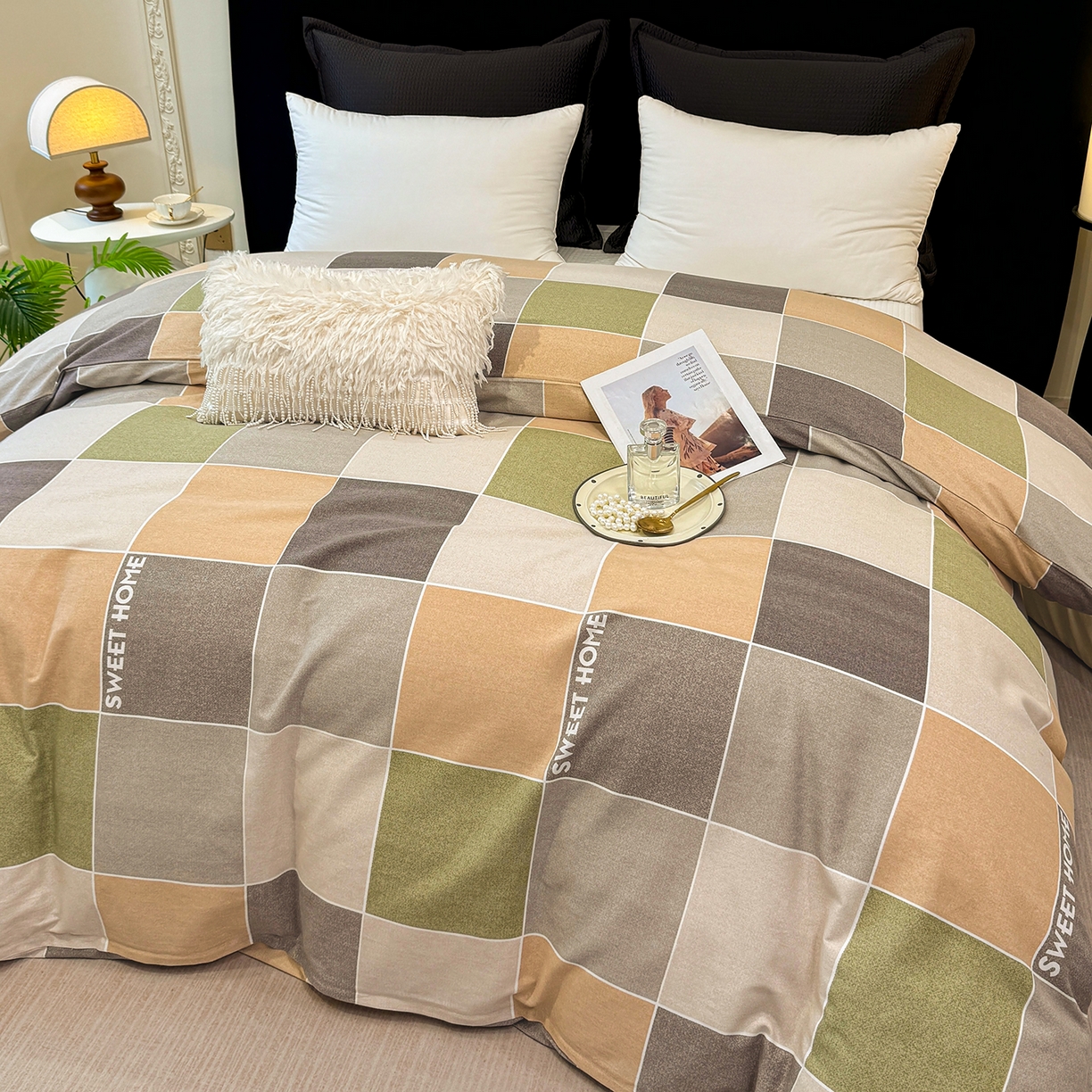 91家纺网 家纺一手货源 找家纺 壹贝家纺 2026新款全棉磨毛单品被套系列 星辰