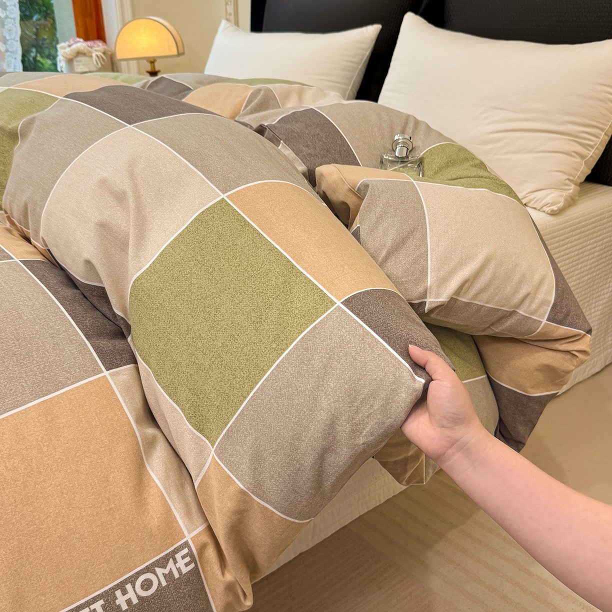 91家纺网 家纺一手货源 找家纺 壹贝家纺 2026新款全棉磨毛单品被套系列 星辰