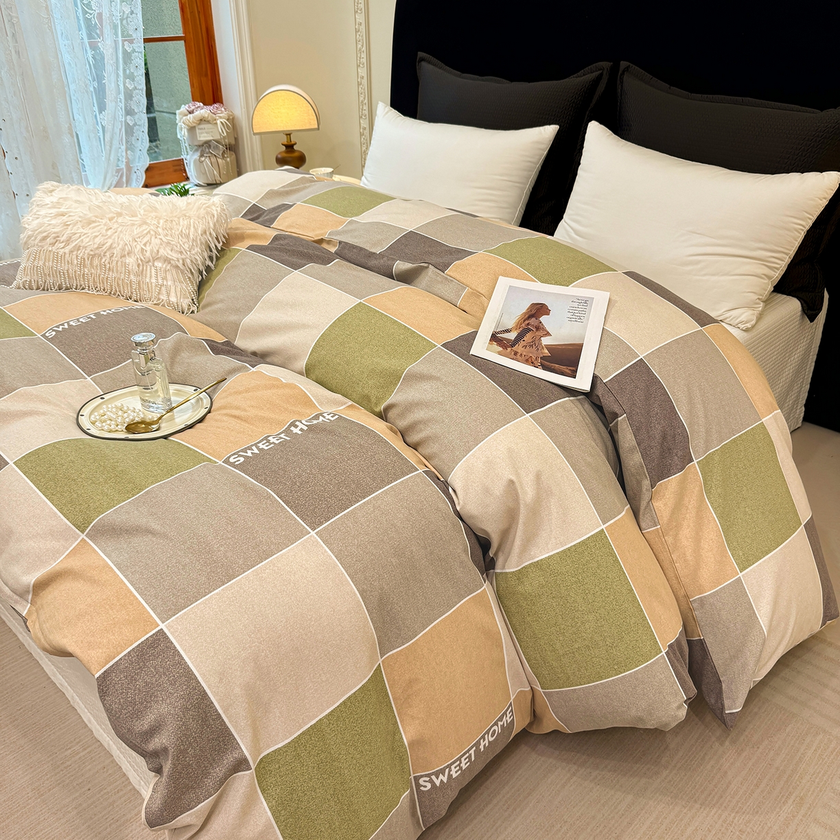 91家纺网 家纺一手货源 找家纺 壹贝家纺 2026新款全棉磨毛单品被套系列 星辰