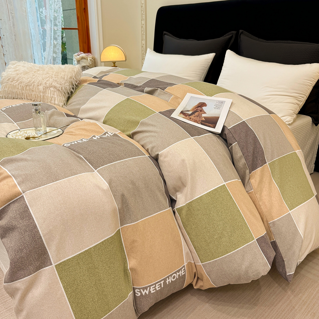 91家纺网 家纺一手货源 找家纺 壹贝家纺 2026新款全棉磨毛单品被套系列 星辰