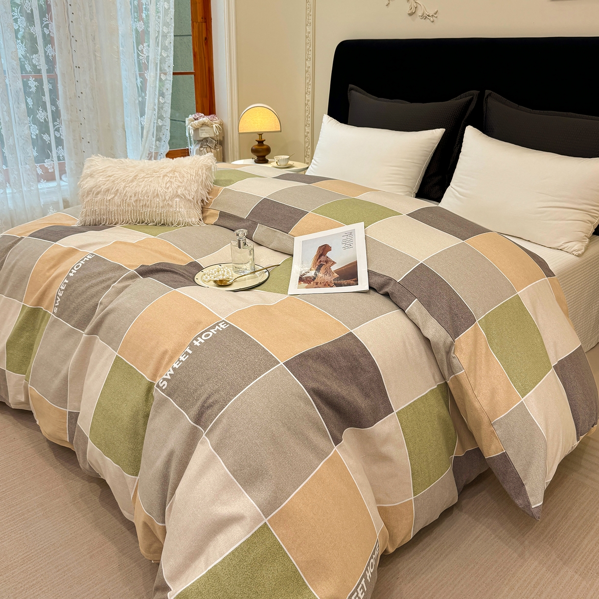 91家纺网 家纺一手货源 找家纺 壹贝家纺 2026新款全棉磨毛单品被套系列 星辰