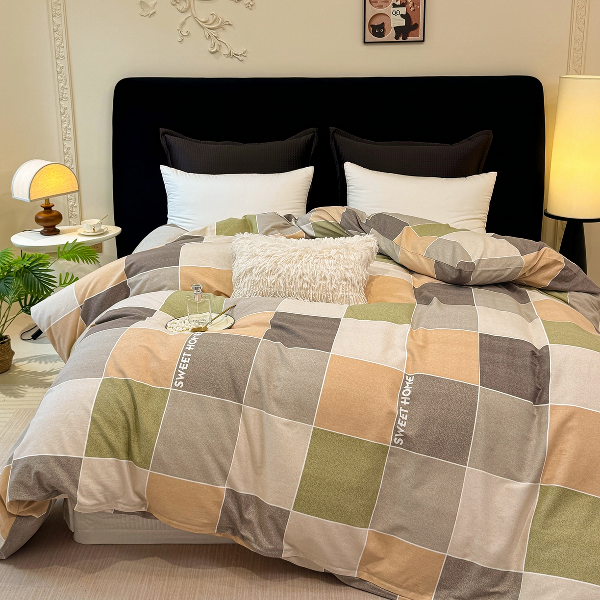 91家纺网 家纺一手货源 找家纺 壹贝家纺 2026新款全棉磨毛单品被套系列 星辰