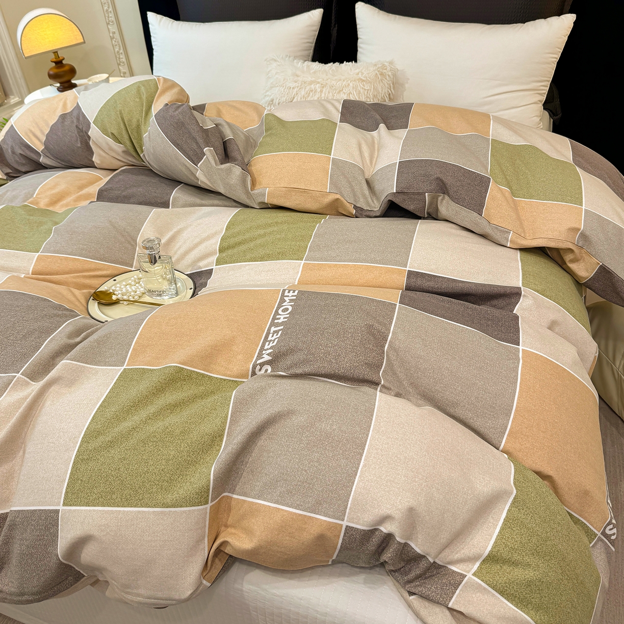 91家纺网 家纺一手货源 找家纺 壹贝家纺 2026新款全棉磨毛单品被套系列 星辰