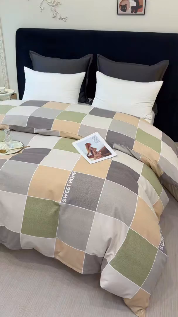 91家纺网 家纺一手货源 找家纺 壹贝家纺 2026新款全棉磨毛单品被套系列 星辰