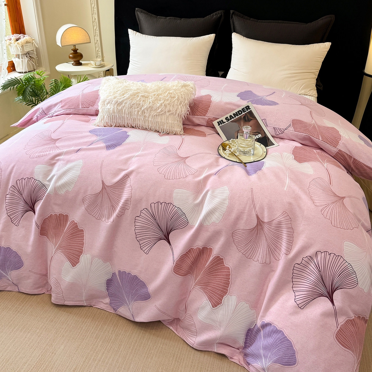 91家纺网 家纺一手货源 找家纺 壹贝家纺 2026新款全棉磨毛单品被套系列 一叶知秋