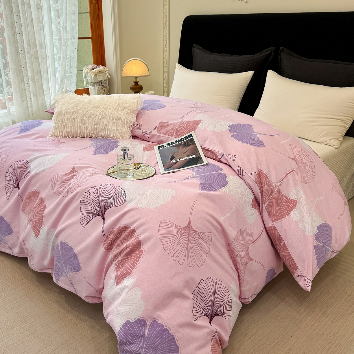 91家纺网 家纺一手货源 找家纺 壹贝家纺 2026新款全棉磨毛单品被套系列 一叶知秋