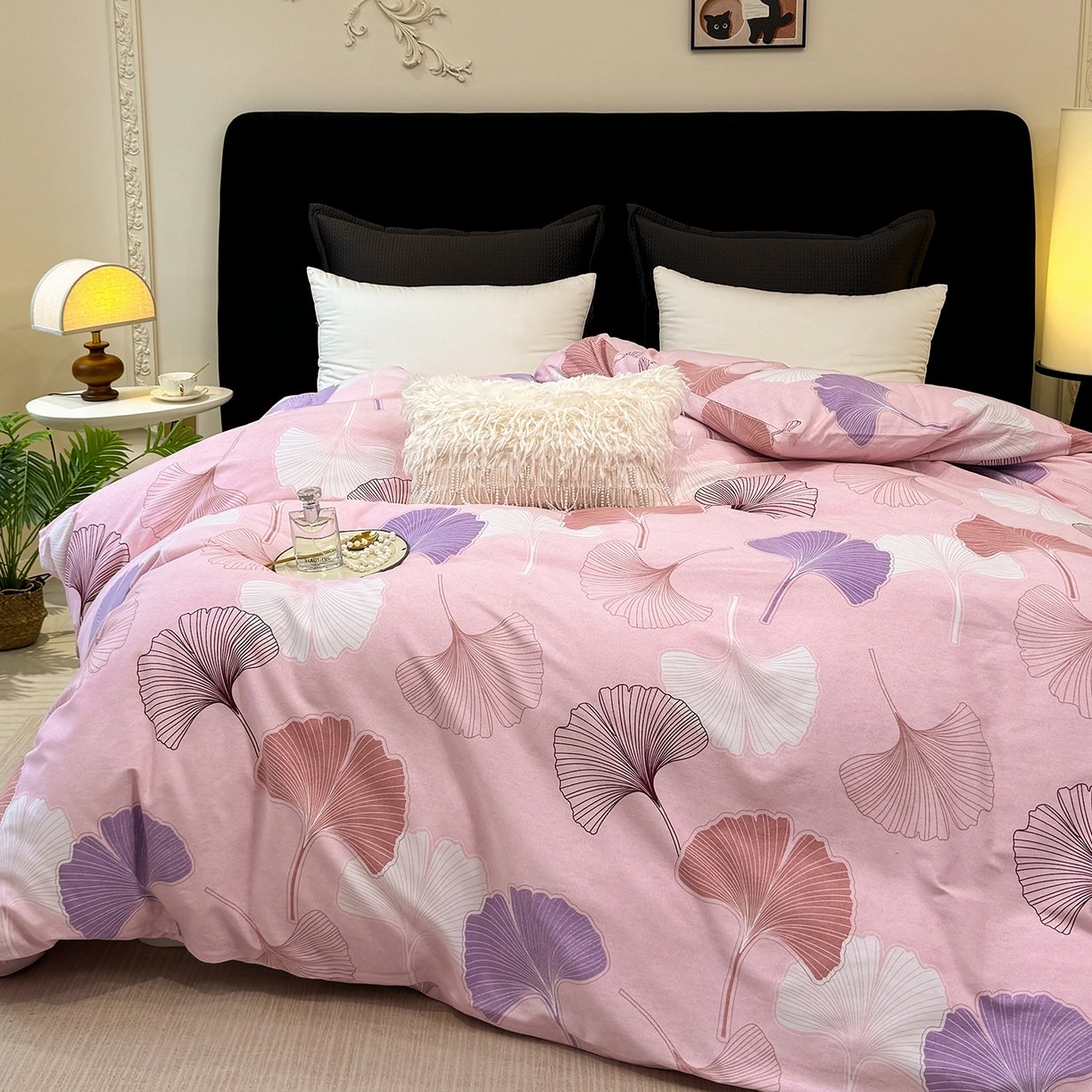 91家纺网 家纺一手货源 找家纺 壹贝家纺 2026新款全棉磨毛单品被套系列 一叶知秋