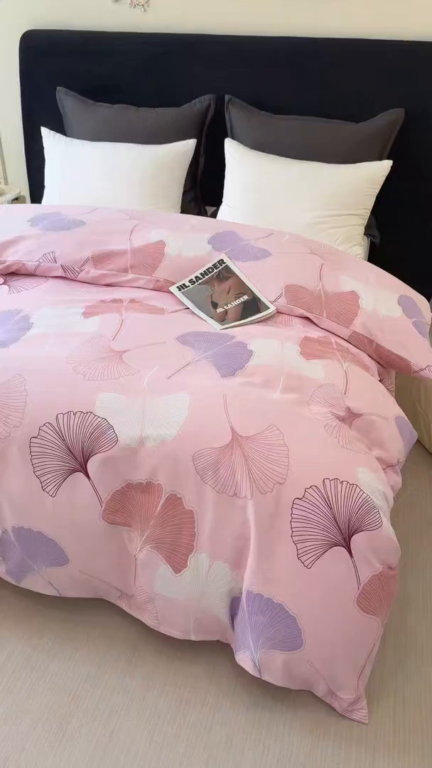 91家纺网 家纺一手货源 找家纺 壹贝家纺 2026新款全棉磨毛单品被套系列 一叶知秋