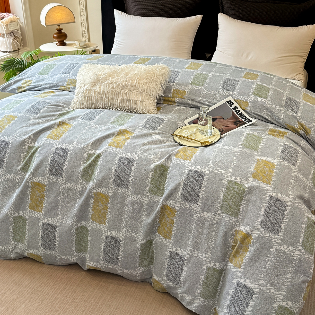 91家纺网 家纺一手货源 找家纺 壹贝家纺 2026新款全棉磨毛单品被套系列 月光宝盒