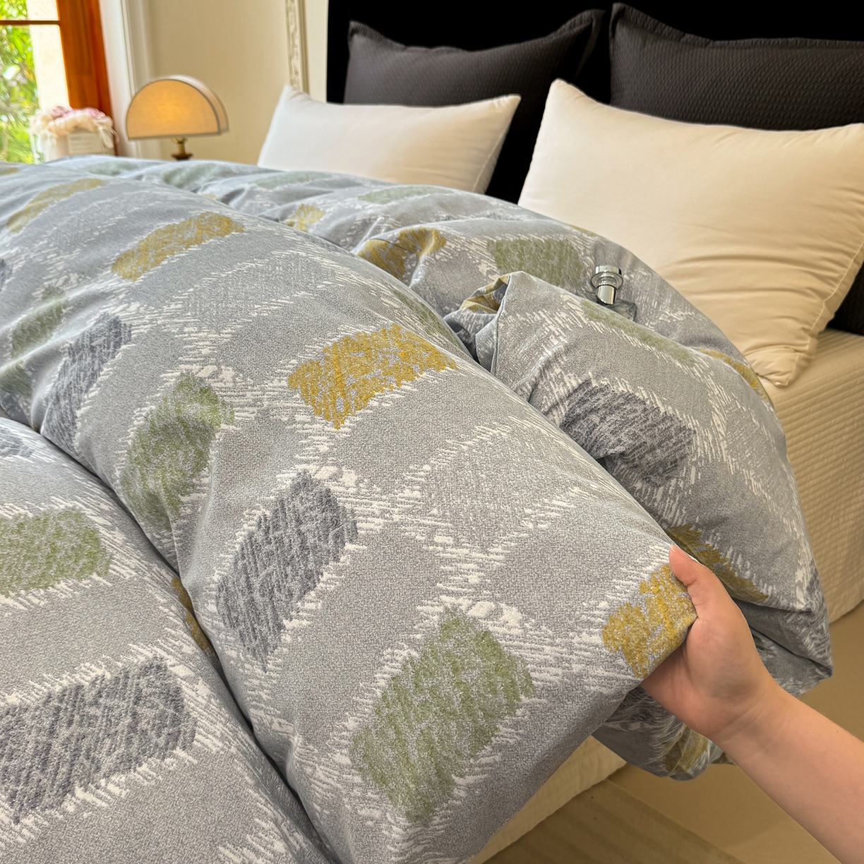 91家纺网 家纺一手货源 找家纺 壹贝家纺 2026新款全棉磨毛单品被套系列 月光宝盒