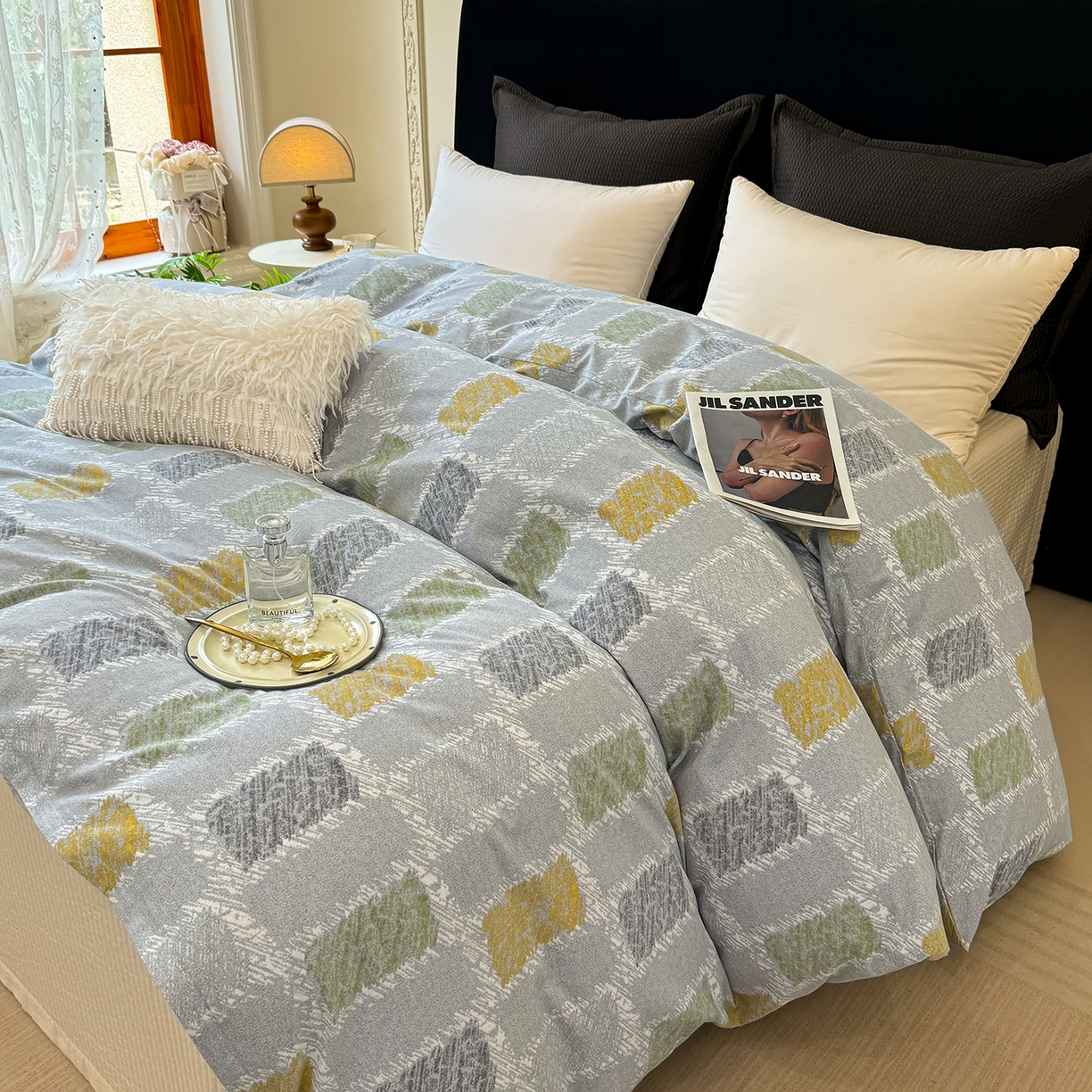 91家纺网 家纺一手货源 找家纺 壹贝家纺 2026新款全棉磨毛单品被套系列 月光宝盒