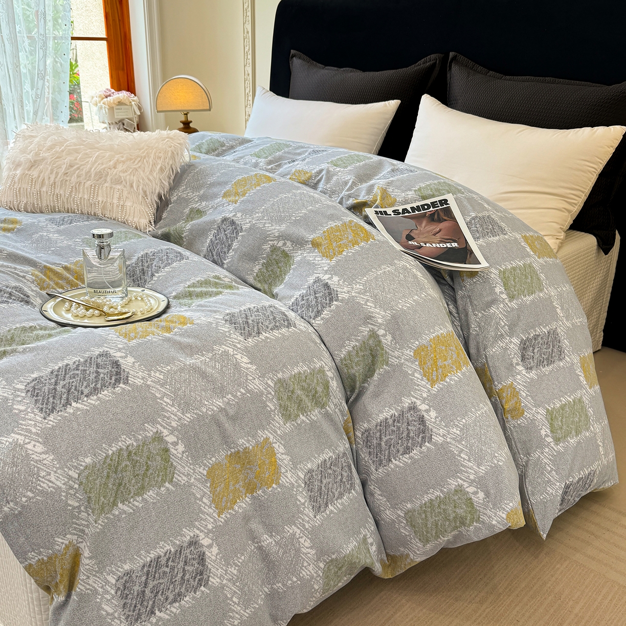 91家纺网 家纺一手货源 找家纺 壹贝家纺 2026新款全棉磨毛单品被套系列 月光宝盒