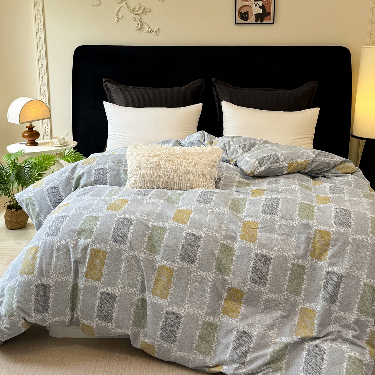 91家纺网 家纺一手货源 找家纺 壹贝家纺 2026新款全棉磨毛单品被套系列 月光宝盒