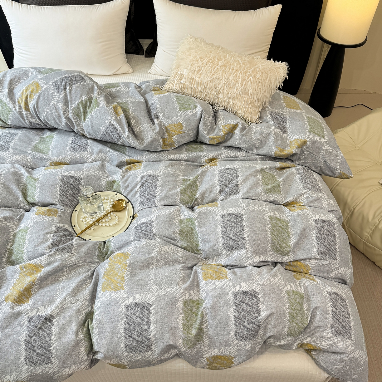 91家纺网 家纺一手货源 找家纺 壹贝家纺 2026新款全棉磨毛单品被套系列 月光宝盒